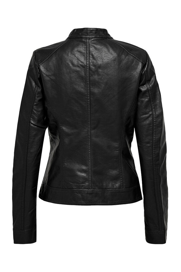 Only Vegan leather biker jacket Crna