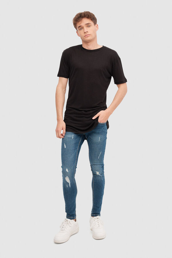 Inside Camiseta B&aacute;sica Longa preto