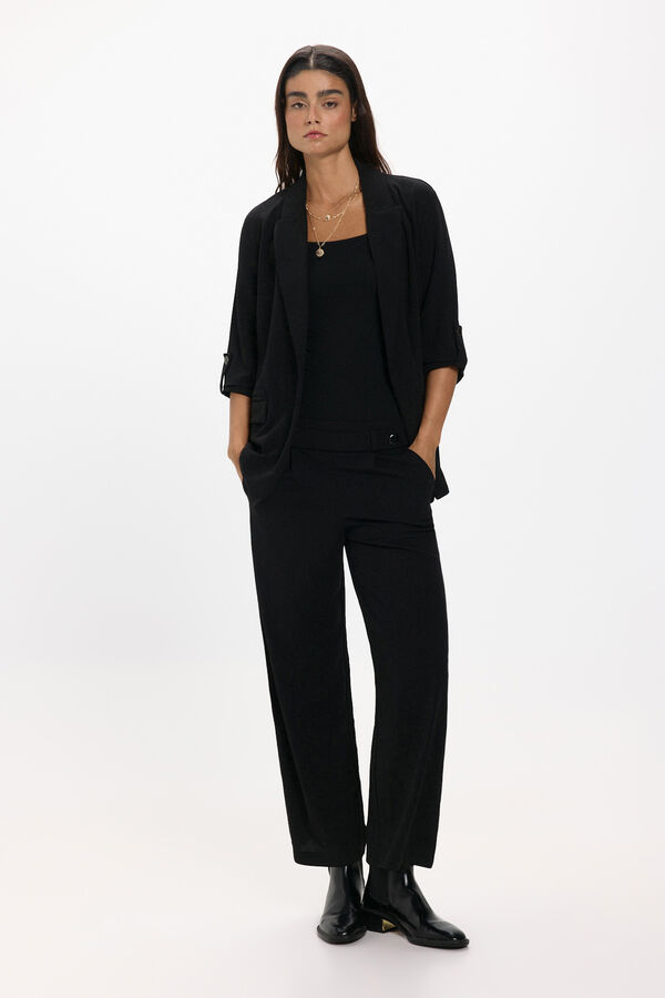 JDY Long wide-leg trousers black