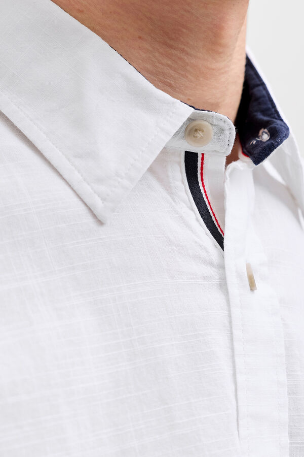 Jack & Jones Camisa manga larga de algod&oacute;n blanco