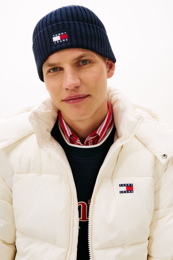 Tommy Jeans Gorro bandera dobladillo azul