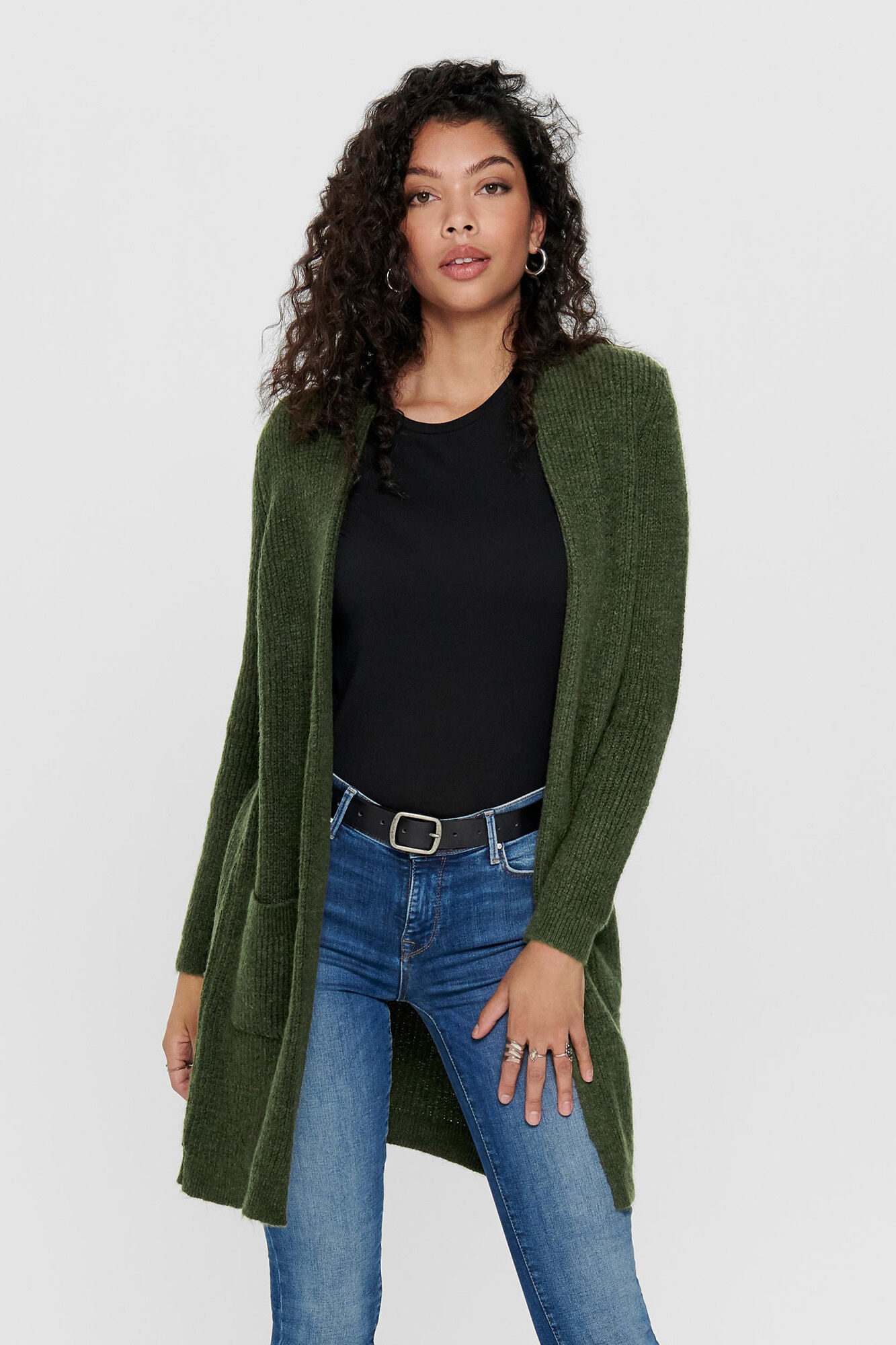 Only Casaco de malha midi com bolsos