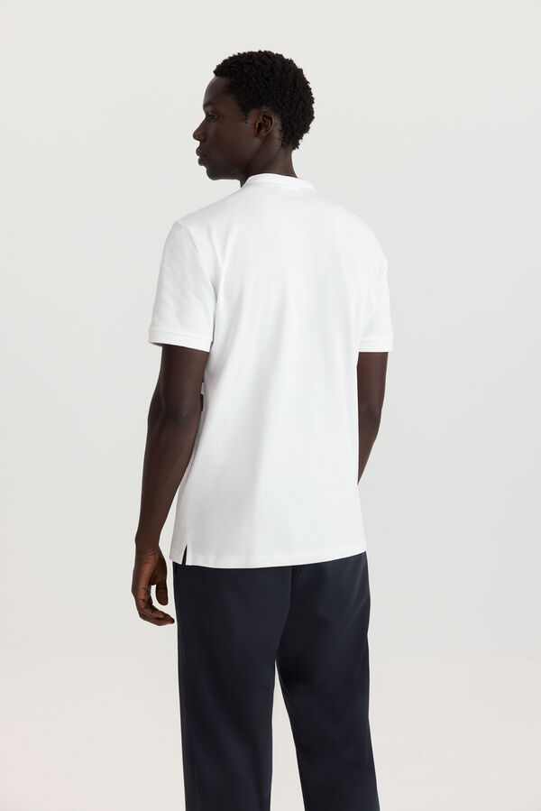 Springfield Polo col mao color block slim fit blanc