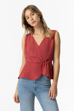 Springfield Wrinkled-Effect Blouse royal red