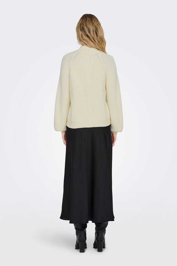 Only Camisola de malha de oitos branco