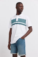 Springfield Piqu&eacute; striped regular fit polo shirt blue