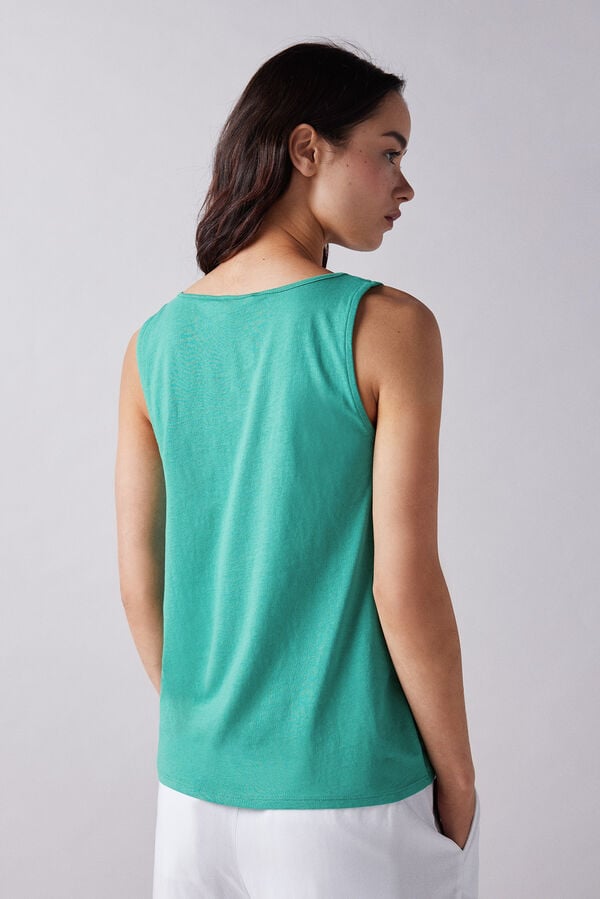 Springfield T-shirt Decote Bico Lace verde
