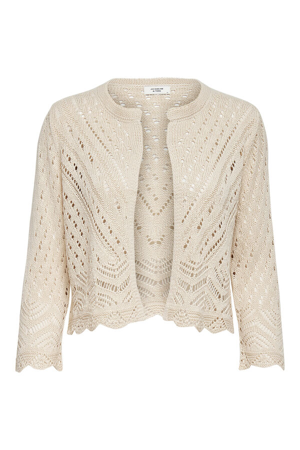 JDY Crochet short cardigan white