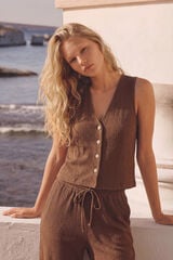 Springfield T-shirt al&ccedil;as com bot&otilde;es cru