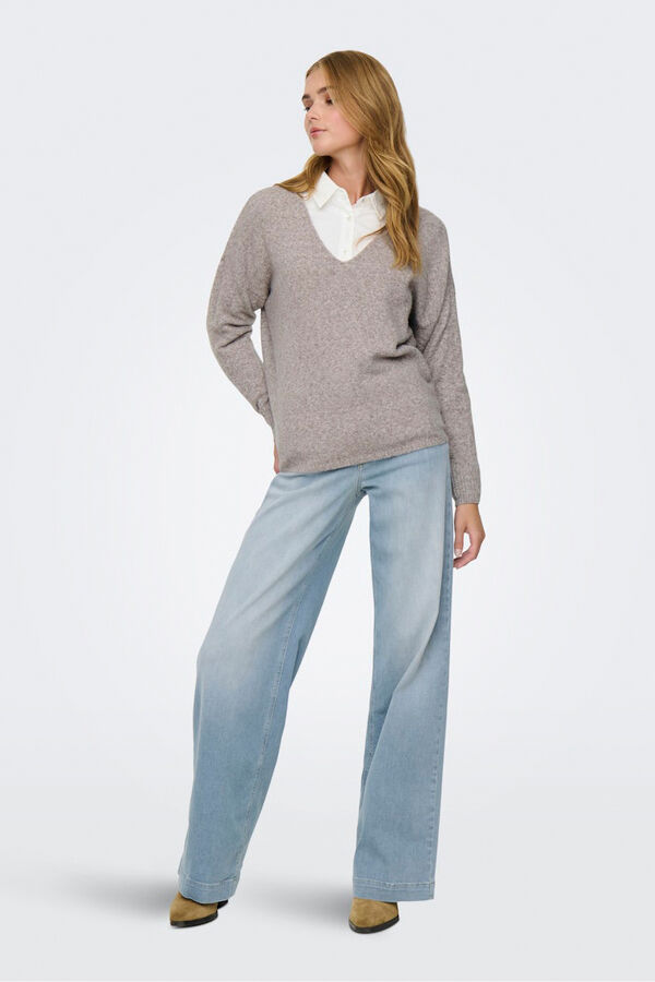 Only Pullover mit V-Ausschnitt Blau