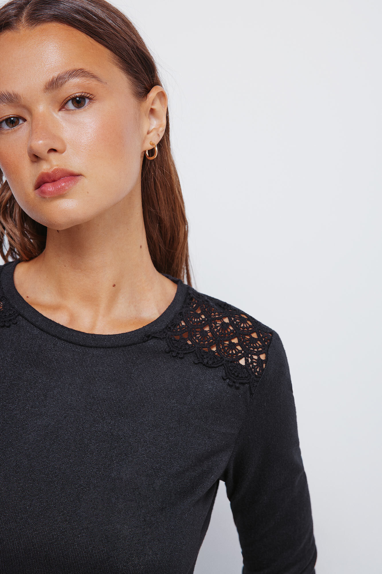 Springfield T-shirt ombro a ombro em crochet