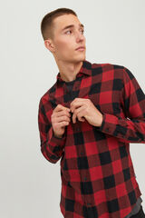 Jack & Jones Camisa xadrez regular fit vermelho