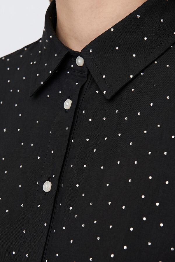 Only Camisa de manga comprida com glitter preto
