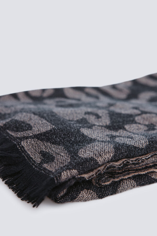 Springfield Bufanda estampado animal gris