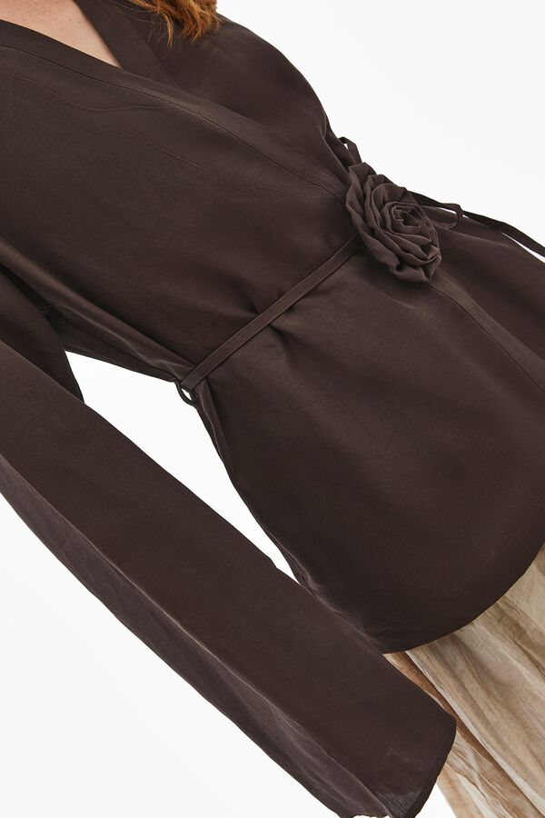 Oxxo Blusa kimono marr&oacute;n