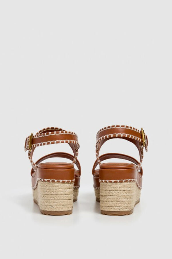 Pepe Jeans Wedge sandals with ankle fastening mink