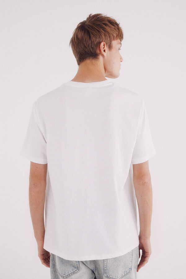 Springfield Camiseta básica com gola redonda branco