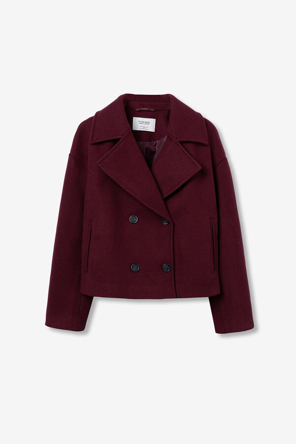 Tiffosi Relaxed Coat with Double Cross Bordo