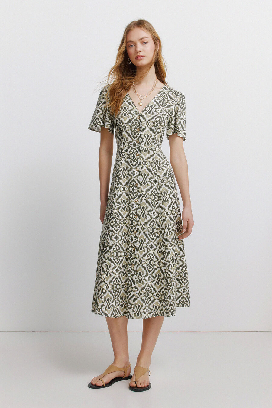 Vestido camisero estampado