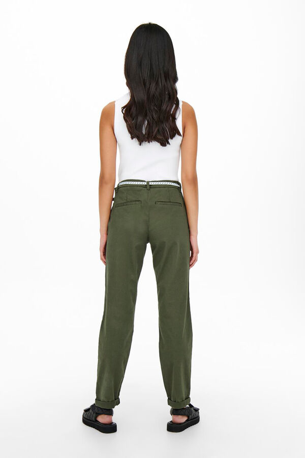 Springfield chinos pants with belt green
