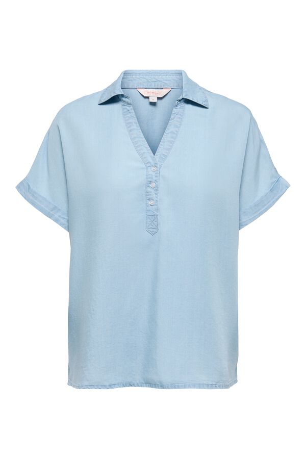 Only Tencel short sleeve shirt blue