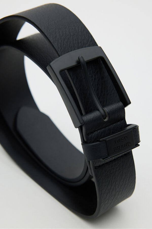 Inside Cinturon efecto piel negro