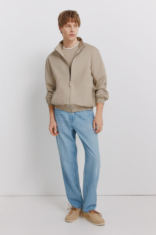 Springfield Ultra-light mid-wash straight fit jeans blue