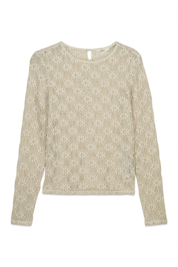 Springfield T-shirt manga comprida em malha castanho