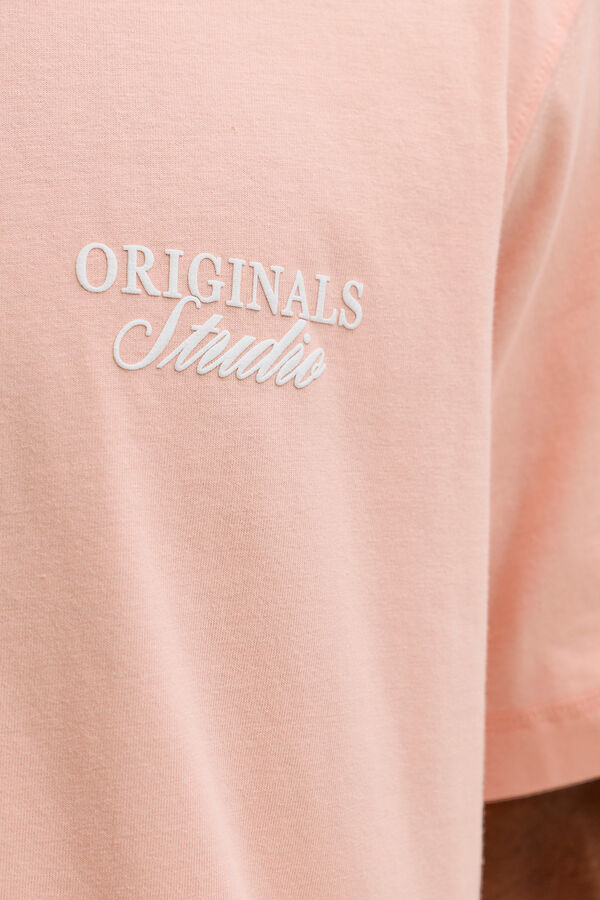 Jack & Jones Camiseta oversize backprint rosa