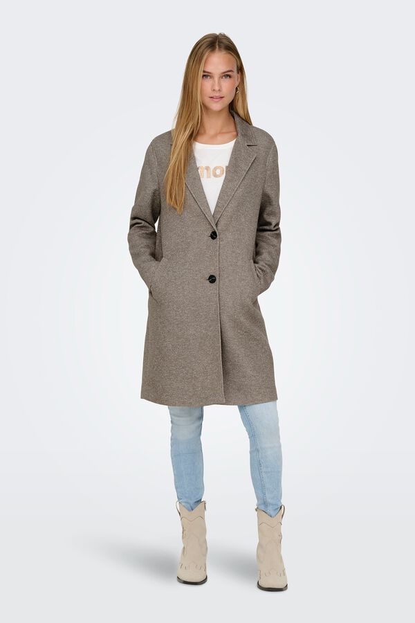 Only Long cloth coat grey