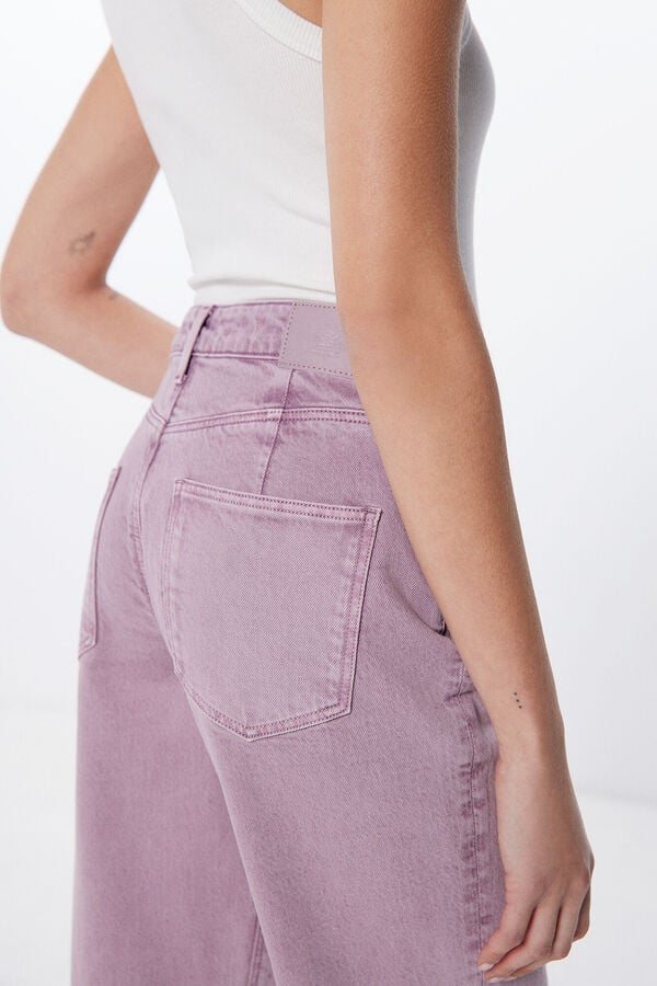 Springfield Jeans droit large couleur lilas
