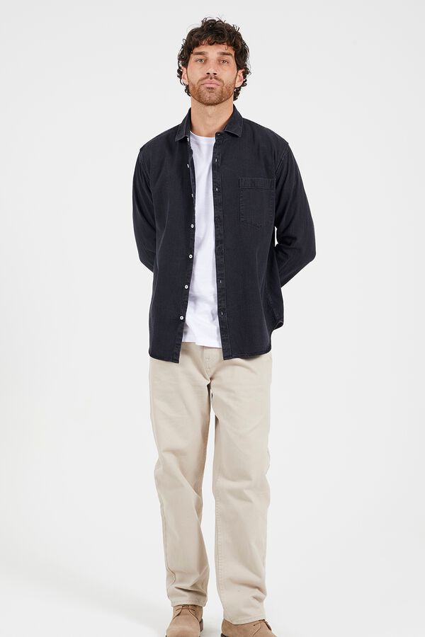 Brave Soul Denim pocket shirt noir