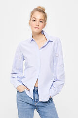 Springfield Embroidered sleeves shirt blue