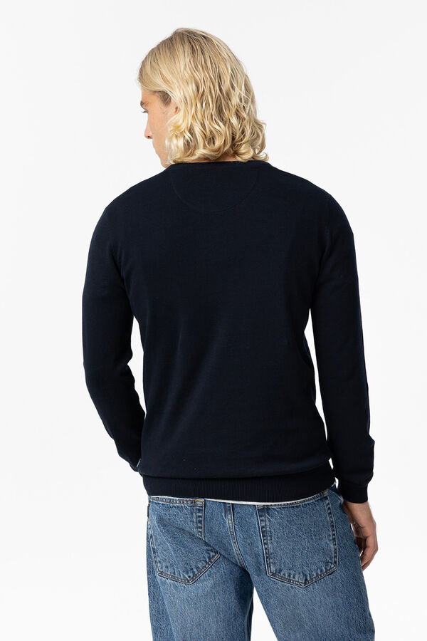 Tiffosi Camisola b&aacute;sico de malha azul