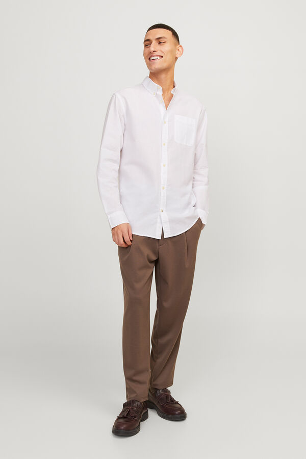 Jack & Jones Camisa casual oxford branco
