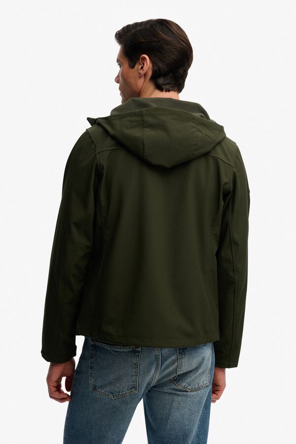 Superdry Softshell hooded men's jacket beige