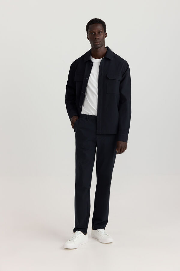 Springfield Fluid fabric overshirt blue