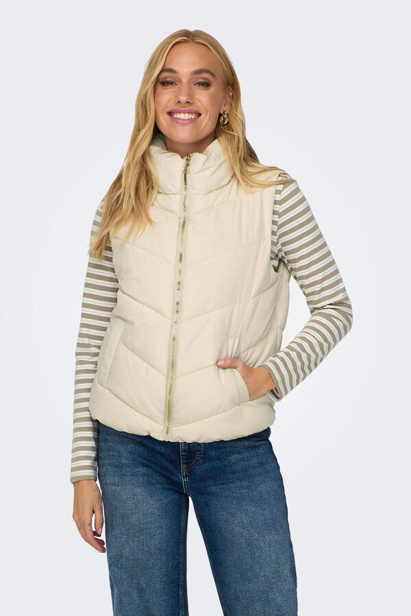 JDY Quilted gilet grey