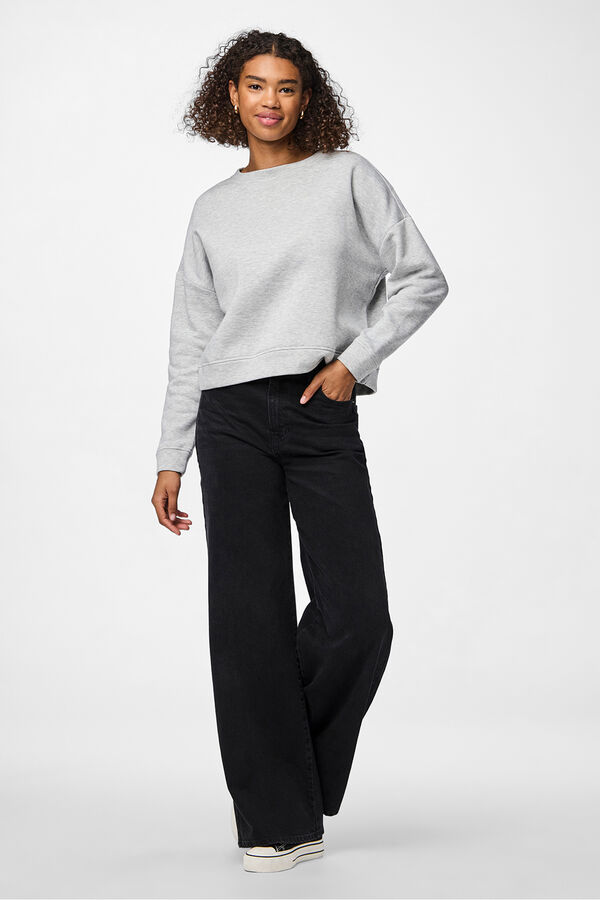 Pieces Essential sweatshirt grey