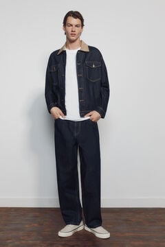 Springfield cal&ccedil;a jeans de perna larga, lavagem desbotada