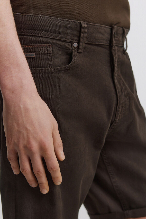 Springfield Washed 5-pocket slim fit Bermuda shorts nude