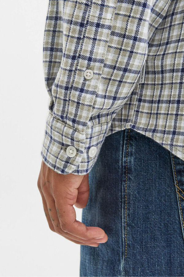 Jack & Jones Camisa franela cuadros azul