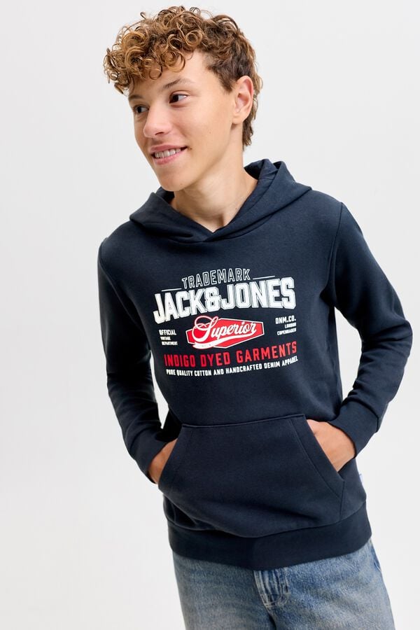 Jack & Jones Junior Sweatshirt regular com capuz azul