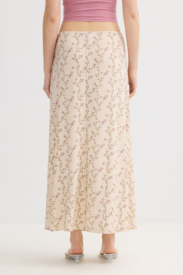 Inside Saia midi estampada bege