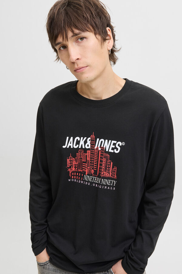 Jack & Jones T-Shirt mit normaler Passform  Schwarz