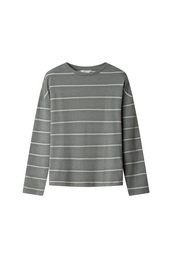 Springfield Striped long sleeve T-shirt grey