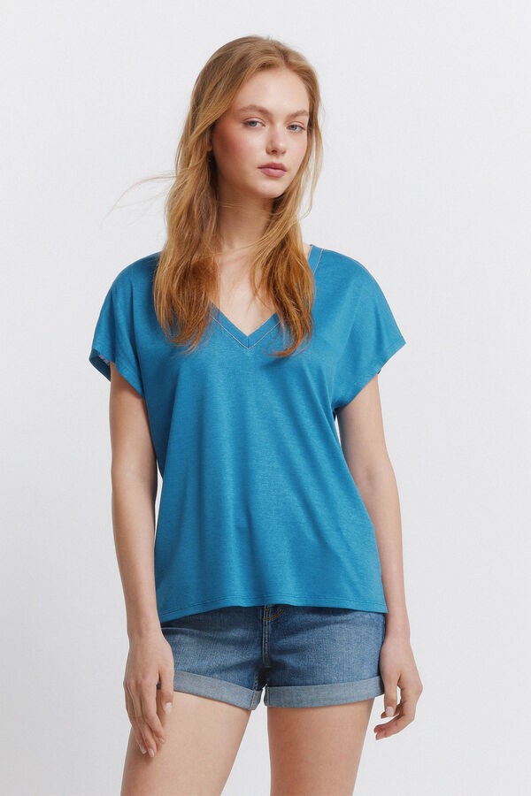 Springfield Batwing sleeve T-shirt blue