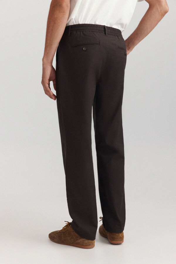 Springfield Comfort fit structure trousers brown