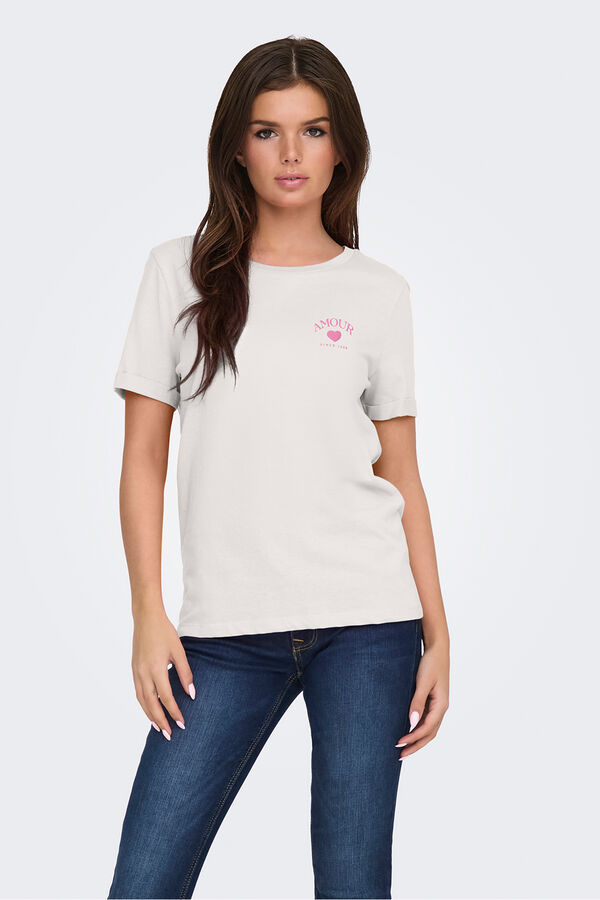 JDY Camiseta manga corta blanco