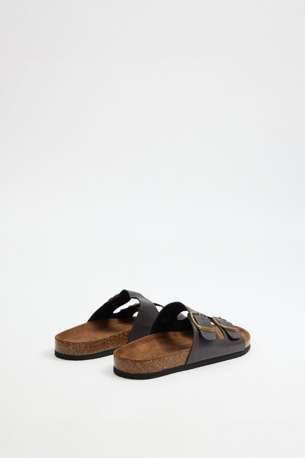 Inside Double buckle bio sandals nude
